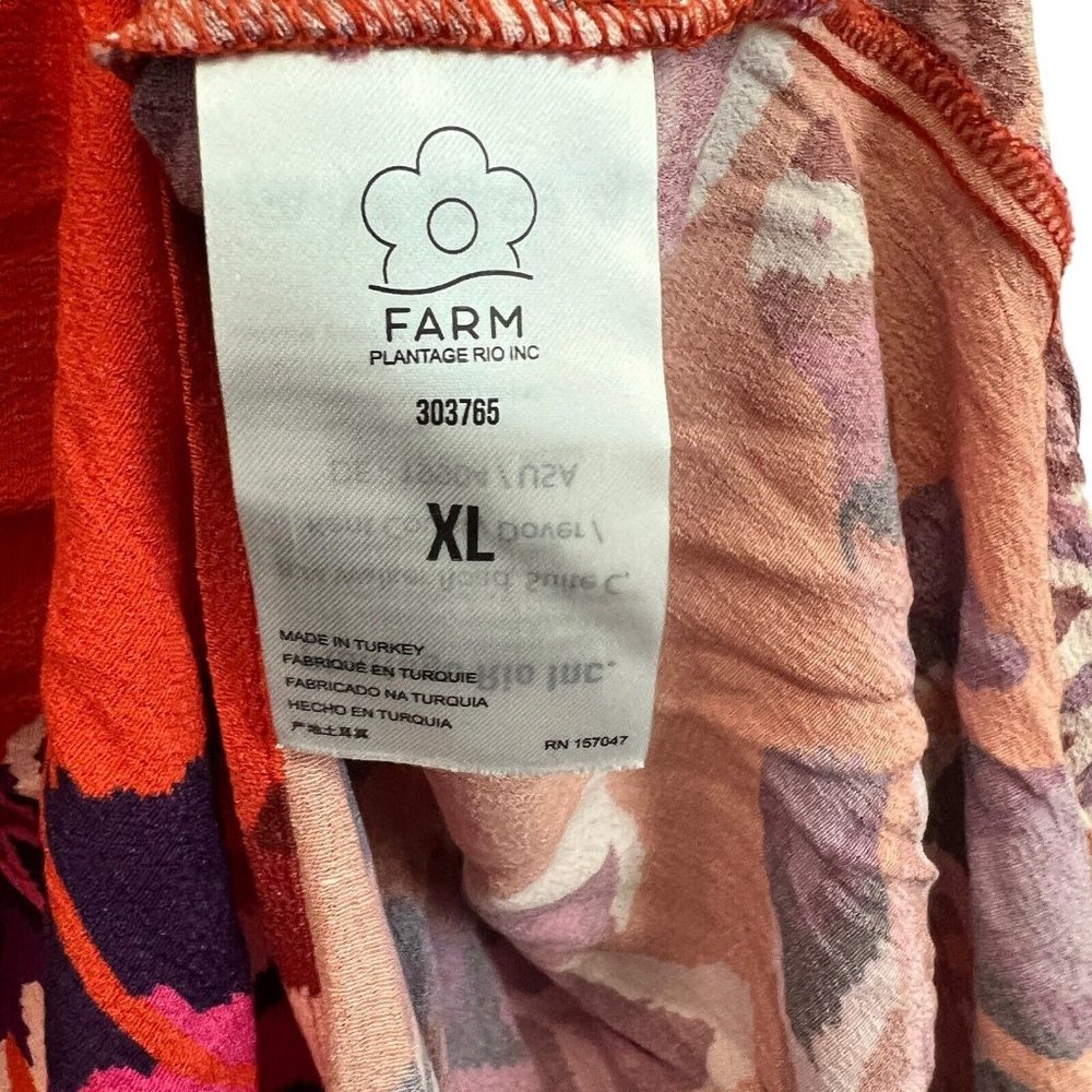 FARM Rio Orange Red Pink Printed Maxi Dress - Picture 11 of 16